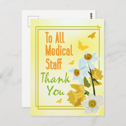 Dank U Medisch Personeel Briefkaart (Voorkant / Achterkant)