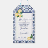 Dank u Mediterraanse citroen bruiloft douche Favor Cadeaulabel (Voorkant)