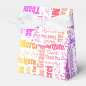 Dank u Meertalige woordcollage Regenboogkleuren Bedankdoosjes (Voorkant Zijde)