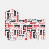 Dank u Meertalige Word Collage Rood Zwart Bedankdoosjes (Uitgevouwen)