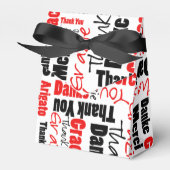 Dank u Meertalige Word Collage Rood Zwart Bedankdoosjes (Voorkant Zijde)