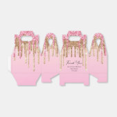 Dank u meisje baby shower roze druppelende glitter bedankdoosjes (Uitgevouwen)