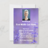 Dank u Memorial Funeral Celebration of Life Bedankkaart (Achterkant)