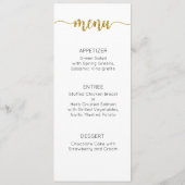 Dank U Menu Kaart, Ontvangst Menu Dank U (Achterkant)