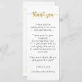 Dank U Menu Kaart, Ontvangst Menu Dank U (Voorkant / Achterkant)