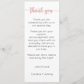 Dank U Menu Kaart, Ontvangst Menu Dank U (Voorkant)