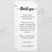 Dank u menu Kaart, receptie menu dank u (Voorkant / Achterkant)