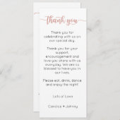 Dank u menu Kaart, receptie menu dank u (Voorkant / Achterkant)