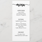 Dank u menu Kaart, receptie menu dank u (Voorkant)