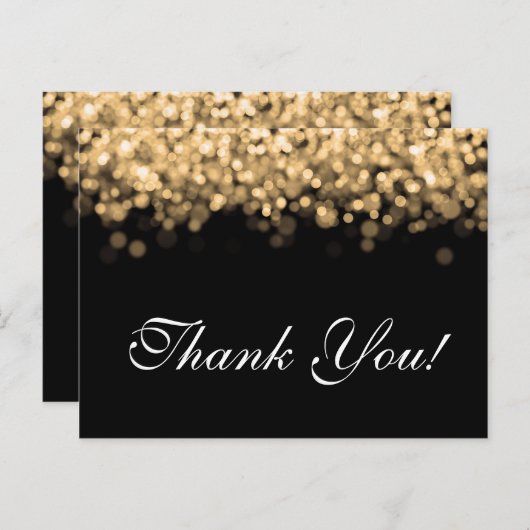 Dank u merkt gouden lichten op briefkaart (Voorkant / Achterkant)