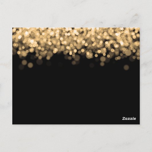 Dank u merkt gouden lichten op briefkaart (Achterkant)