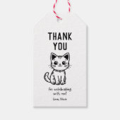 Dank u met aangepaste kleuren schattige kitten cadeaulabel (Voorkant)
