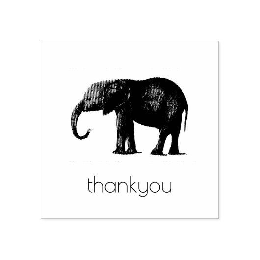 DANK U MET ELEPHANT WOOD ART STAMP RUBBERSTEMPEL (Afrduk)