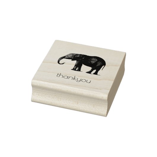DANK U MET ELEPHANT WOOD ART STAMP RUBBERSTEMPEL (Stempel)
