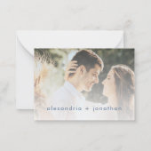 Dank u met Foto van de moderne Dusty Blue Pas getr Notitiekaartje (Achterkant)