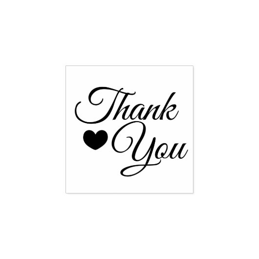 Dank U met Hart Rubberstempel (Afrduk)