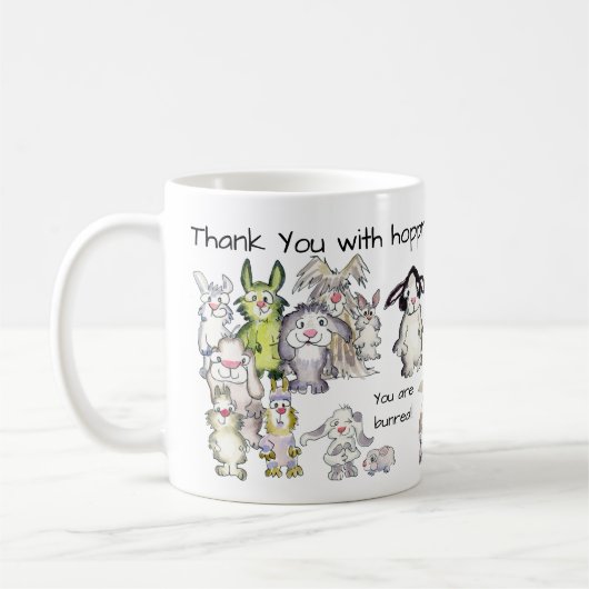 Dank u met Hoppreciation 21 Rabbits Mok (Links)