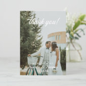 Dank u met Liefde & Joy Custom Wedding Foto Bedankkaart (Staand voorkant)