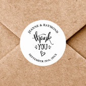 Dank u met Liefde Stijlvolle Witte Huwelijksgunst Ronde Sticker