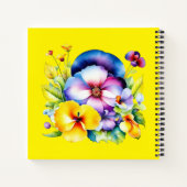 Dank u met Pansies, Paarse & Geel | Notitieboek (Achterkant)