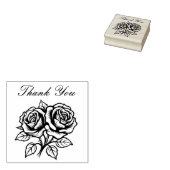 Dank u met roos rubberstempel (Gestempeld)