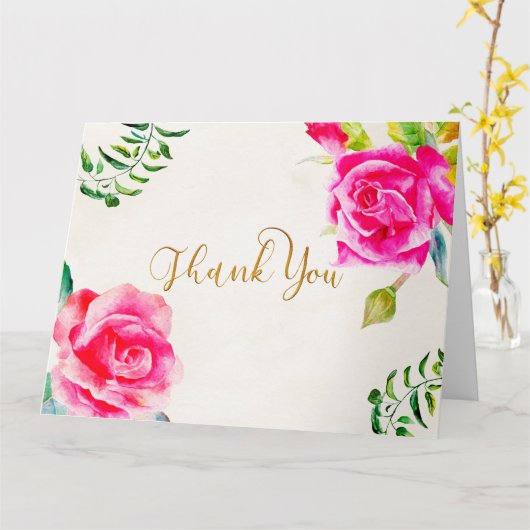 Dank u met Rozen Kaart (Gele Bloem)