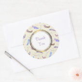 Dank u met Waterverf Feathers Leaves & Twigs Ronde Sticker (Envelop)