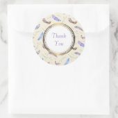 Dank u met Waterverf Feathers Leaves & Twigs Ronde Sticker (Tas)