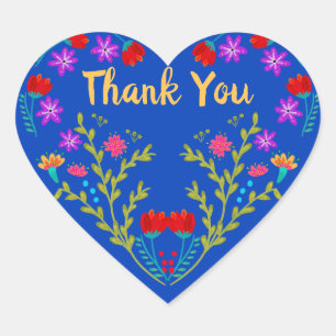 Dank U Mexicaans Feest Royal Blauw Quinceanera Hart Sticker