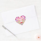 Dank u Mexicaanse bloemen roze quinceanera partij Hart Sticker (Envelop)