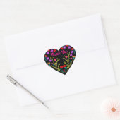 Dank u Mexicaanse Fiesta Bloemen Quinceanera Zwart Hart Sticker (Envelop)