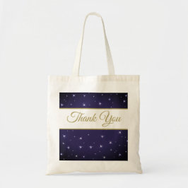 Dank U Middennacht Blauwe Witte Sterren Ontvangst Tote Bag