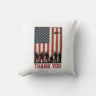 Dank U Militair Amerikaanse Vlag Shirt Ontwerp_1 Kussen