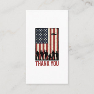 Dank U Militair Amerikaanse Vlag Shirt Ontwerp_1 Visitekaartje