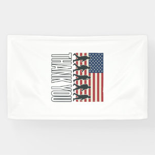 Dank U Militair Vlag Silhouet Vintage T-shirt D Spandoek