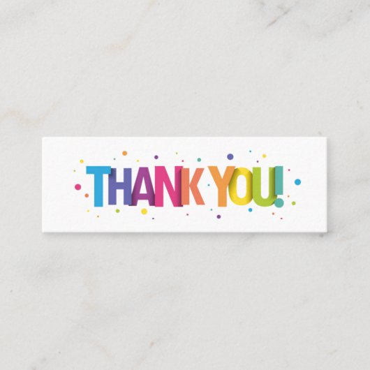 Dank u mini-oproepkaart mini visitekaartje (Voorkant)