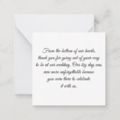 Dank u, minimaal 4 foto's collage bruiloft notitiekaartje (Achterkant)