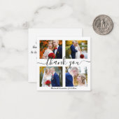 Dank u, minimaal 4 foto's collage bruiloft notitiekaartje (Voorkant / Achterkant in situ)
