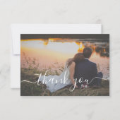 Dank u minimale digitale bruiloft fotokaart kaart (Voorkant)