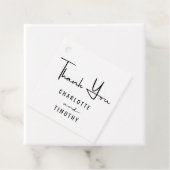 Dank u minimale script zwart wit bruiloft bedankjes labels (In situ)