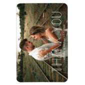 Dank u minimale witte typografie paar foto magneet (Verticaal)