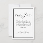 Dank u - minimalistisch, cursief, bruiloft bedankkaart (Voorkant)