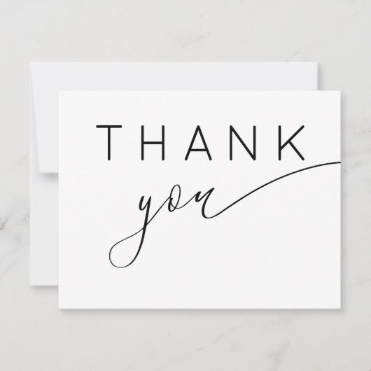 Dank u Minimalistisch zwart-wit Vrijgezellenfeest Bedankkaart (Voorkant)