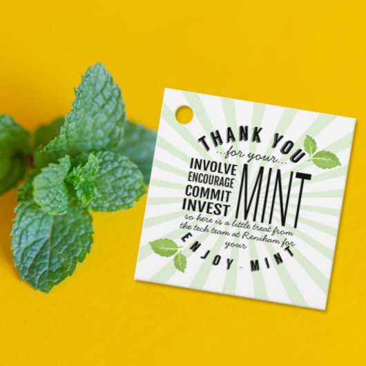 Dank u Mint Vrijwilligerswerk Inzet Bedankjes Labels