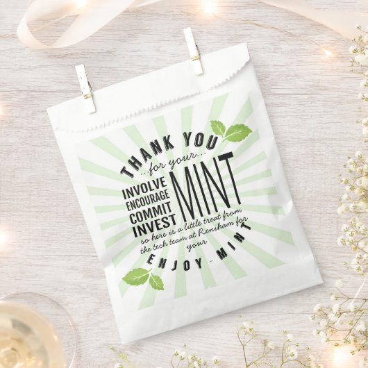 Dank u Mint Vrijwilligerswerk Inzet Bedankzakje (Geknipt)