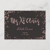 Dank u Mis XV Anos Quinceanera Gracias, Glam Informatiekaartje (Voorkant)