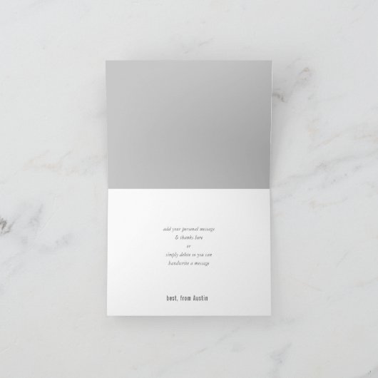 DANK U MITZVAH moderne minimale geometrische grijs Bedankkaart (Binnen)