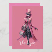 Dank u Mode Steampunk Skeleton Ghost Bedankkaart (Voorkant / Achterkant)