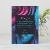 Dank u-Modern Abstract -Blauw en Roze- Kaart (Staand voorkant)