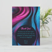 Dank u-Modern Abstract -Blauw en Roze- Kaart (Staand voorkant)